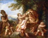 putti playing with the accoutrements of hercules